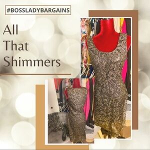 Sans Souci Gold/Black Lacey Dress